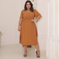 Vestido Transpassado Elastex Moda Plus Size Midi Evangélico