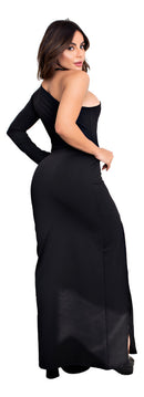 Vestidos Femininos Longo Fenda Manga Longa Madrinha Moda