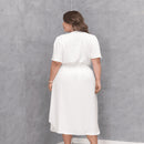 Vestido Transpassado Elastex Moda Plus Size Midi Evangélico