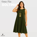 Vestido Soltinho Midi Rodado Confortável Elegante Plus Size