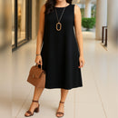 Vestido Soltinho Midi Rodado Confortável Elegante Plus Size