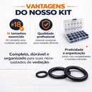 Kit O-ring 225 Peças 18 Medidas Anéis Vedação Borracha Nitrílica Nbr Para Hidráulica Mecânica Automotiva Torneiras Compressores Bombas Vedação Líquidos E Gases Com Caixa Organizadora Fgcom