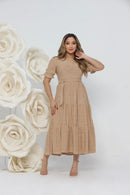 Vestido Midi Três Maria Laise Modesto Elegante Luxo
