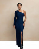 Vestidos Femininos Longo Fenda Manga Longa Madrinha Moda