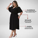 Vestido Transpassado Elastex Moda Plus Size Midi Evangélico