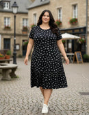 Vestido Midi Evangélico Plus Size Casual Básico Senhoras 52