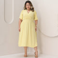 Vestido Transpassado Elastex Moda Plus Size Midi Evangélico
