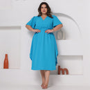 Vestido Transpassado Elastex Moda Plus Size Midi Evangélico