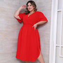 Vestido Transpassado Elastex Moda Plus Size Midi Evangélico