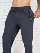 Men's Summer Thin Ice Silk Pants with High Elasticity For Casual Sports Envio para o Brasil jl016