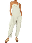 2024 European and American women's clothing ebay Amazon independent station hot style zipper pocket suspenders trousers jumpsuit overalls