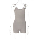 European and American style women's clothing wholesale 2023 spring new U-neck sling slimming slim American sports street jumpsuit