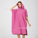 Foreign trade hooded beach changing quick-drying bathrobe microfiber cloak bath towel diving surfing beach cloak