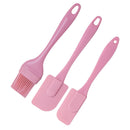 Amazon silicone scraper 3-piece set cream spatula oil brush three-piece baking tool silicone brush set spot