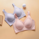 Jelly strip fat M large size underwear for women with big breasts showing small les super flat no steel ring seamless nude sense breast-collecting bra