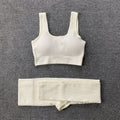 Internet celebrity popular sports back bra U-neck vest seamless knitted quick-drying fitness yoga wear five-piece suit for women