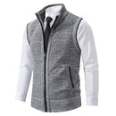 Foreign trade casual men's vest vest waistcoat jacket stand collar sleeveless knitted casual thickened autumn and winter