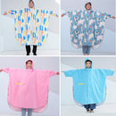 Large brim with sleeves cloak-style children's raincoat boy can carry school bag primary school students kindergarten girls poncho big children
