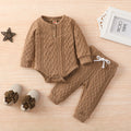 2022 Amazon Autumn Children's Suit Round Neck Long Sleeve Top and Pants Two-piece Set Twist Fabric Solid Color Wholesale