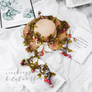 Simulation rose vine fake flower rattan air-conditioning pipes cover the living room ceiling decoration plastic vines winding plants