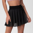 Cross-border ins2023 European and American new spot sports short skirt female yoga skirt pants anti-light high waist mesh fitness