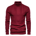 Sweater 2021 autumn new men's high collar casual knitted warm bottoming shirt men's solid color pullover large size