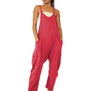 2024 European and American women's clothing ebay Amazon independent station hot style zipper pocket suspenders trousers jumpsuit overalls