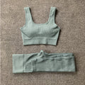 Internet celebrity popular sports back bra U-neck vest seamless knitted quick-drying fitness yoga wear five-piece suit for women