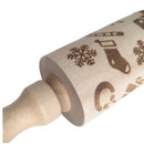 Christmas Bell Cookie Printed Rolling Pin Fondant Embossed Rolling Stick DIY Baking Tools Cake Mold