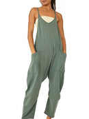 2024 European and American women's clothing ebay Amazon independent station hot style zipper pocket suspenders trousers jumpsuit overalls