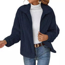 2024 new cross-border autumn and winter plush cardigan lapel short coat