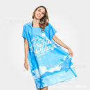 Foreign trade hooded beach changing quick-drying bathrobe microfiber cloak bath towel diving surfing beach cloak