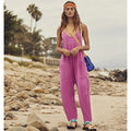 2024 European and American women's clothing ebay Amazon independent station hot style zipper pocket suspenders trousers jumpsuit overalls