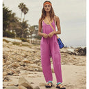 2024 European and American women's clothing ebay Amazon independent station hot style zipper pocket suspenders trousers jumpsuit overalls