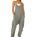 2024 European and American women's clothing ebay Amazon independent station hot style zipper pocket suspenders trousers jumpsuit overalls