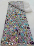 New style gem pattern sequin embroidered fabric children's wear evening dress dress European and American sequin fabric cross-border wholesale