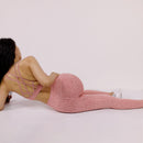 2023 European and American yoga suits two-piece suits cross back sports bra AB yarn fitness pants high waist yoga pants