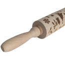 Christmas Bell Cookie Printed Rolling Pin Fondant Embossed Rolling Stick DIY Baking Tools Cake Mold