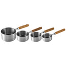 Measuring Spoon Wooden Handle Stainless Steel Measuring Cup Measuring Spoon 8-piece Baking Tools