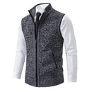 Foreign trade casual men's vest vest waistcoat jacket stand collar sleeveless knitted casual thickened autumn and winter