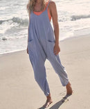2024 European and American women's clothing ebay Amazon independent station hot style zipper pocket suspenders trousers jumpsuit overalls
