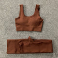 Internet celebrity popular sports back bra U-neck vest seamless knitted quick-drying fitness yoga wear five-piece suit for women