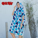 Foreign trade hooded beach changing quick-drying bathrobe microfiber cloak bath towel diving surfing beach cloak