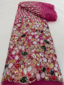 New style gem pattern sequin embroidered fabric children's wear evening dress dress European and American sequin fabric cross-border wholesale