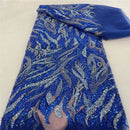 New European and American high-end full-width tube bead mesh embroidery fabric dress wedding dress evening dress sequin embroidery fabric