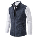Foreign trade casual men's vest vest waistcoat jacket stand collar sleeveless knitted casual thickened autumn and winter