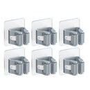 Mop rack free punching mop clip mop hook bathroom rack artifact strong wall hanging storage load-bearing kitchen