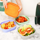 New Folding Air Fryer Silicone Baking Tray Integrated Silicone Lined High Temperature Resistant Silicone Air Fryer Mat