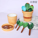 Creative cactus ceramic measuring spoon baking scale measuring spoon cute home decoration decoration ceramic salt sugar small spoon