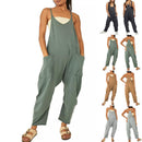 2024 European and American women's clothing ebay Amazon independent station hot style zipper pocket suspenders trousers jumpsuit overalls